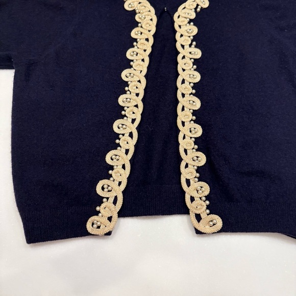Hadley Vintage Women’s 100% Cashmere Handmade Navy Cardigan Sweater  Sz M - Picture 12 of 15